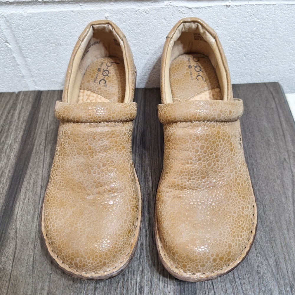 b.o.c. Born Concept Womens Tan Pebble Textured Slip On Clogs Shoes 8M C00092 - Picture 2 of 8